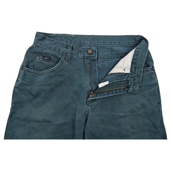 LEE Green Denim Jeans Tapered Leg Made in USA - Picture 5 of 15